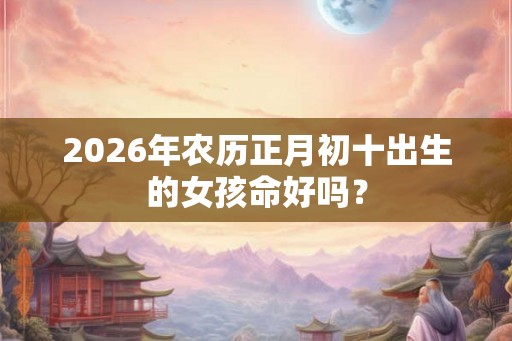 2026年农历正月初十出生的女孩命好吗？