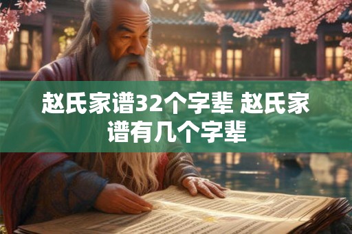 赵氏家谱32个字辈 赵氏家谱有几个字辈