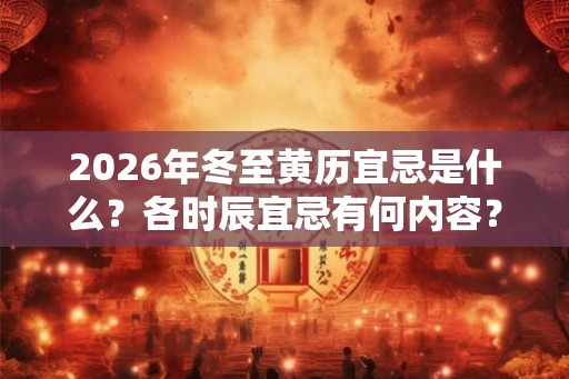 2026年冬至黄历宜忌是什么?各时辰宜忌有何内容? 2026年冬至黄历宜忌是什么?各时辰宜忌有何内容?