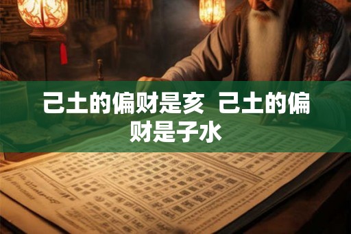 己土的偏财是亥  己土的偏财是子水