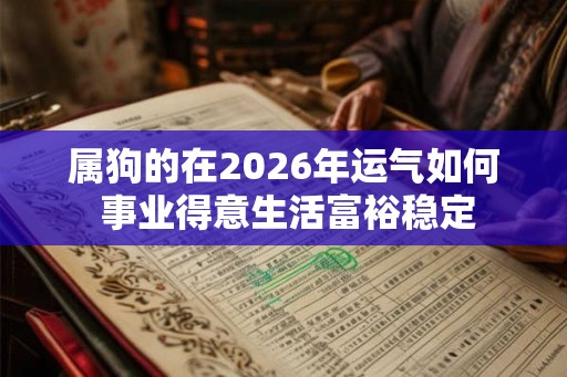 属狗的在2026年运气如何 事业得意生活富裕稳定