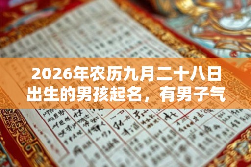 2026年农历九月二十八日出生的男孩起名，有男子气概的好名字推荐