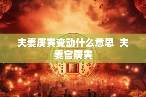 夫妻庚寅变动什么意思  夫妻宫庚寅