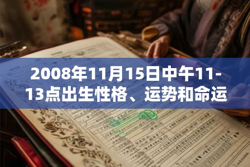 2008年11月15日中午11-13点出生性格、运势和命运