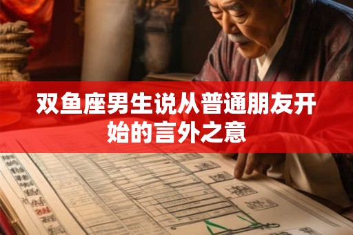 双鱼座男生说从普通朋友开始的言外之意