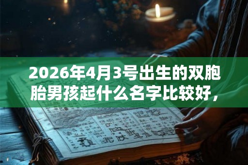 2026年4月3号出生的双胞胎男孩起什么名字比较好,五行属什么 2026年4月3号出生的双胞胎男孩起什么名字比较好,五行属什么
