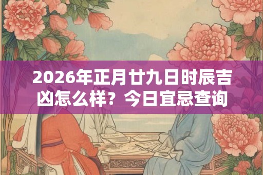 2026年正月廿九日时辰吉凶怎么样？今日宜忌查询