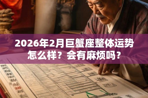 2026年2月巨蟹座整体运势怎么样？会有麻烦吗？