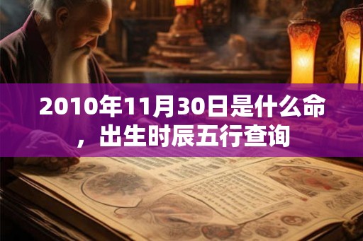 2010年11月30日是什么命，出生时辰五行查询