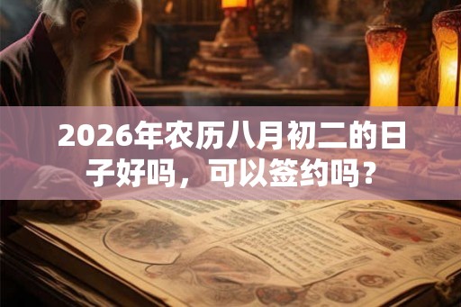2026年农历八月初二的日子好吗，可以签约吗？