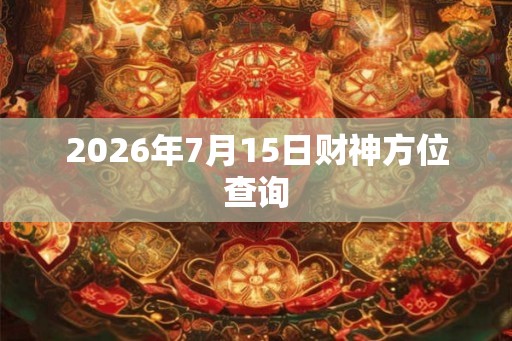2026年7月15日财神方位查询