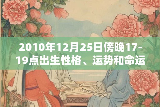 2010年12月25日傍晚17-19点出生性格、运势和命运