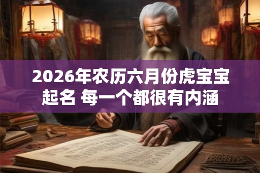 2026年农历六月份虎宝宝起名 每一个都很有内涵