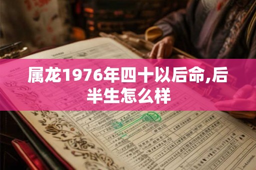 属龙1976年四十以后命,后半生怎么样