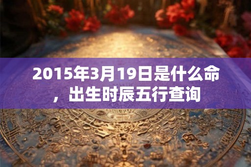2015年3月19日是什么命，出生时辰五行查询