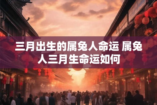 三月出生的属兔人命运 属兔人三月生命运如何