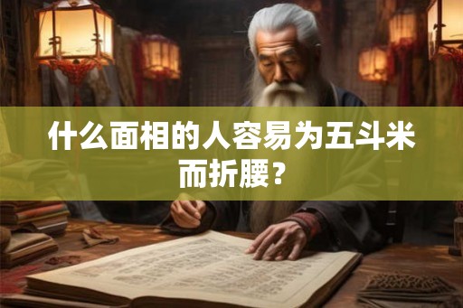 什么面相的人容易为五斗米而折腰? 什么面相的人容易为五斗米而折腰?