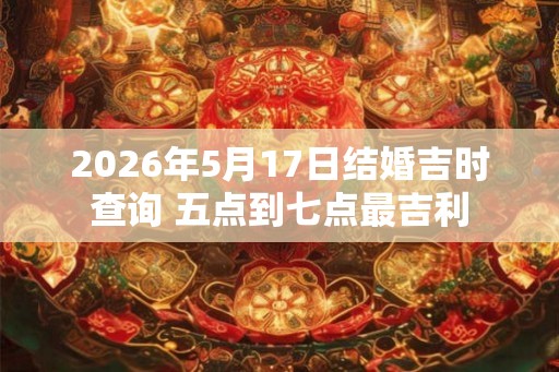2026年5月17日结婚吉时查询 五点到七点最吉利