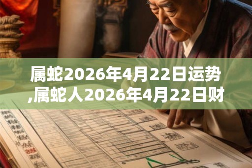 属蛇2026年4月22日运势,属蛇人2026年4月22日财运,生肖蛇2026年4月22日运势