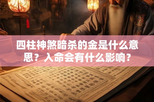 四柱神煞暗杀的金是什么意思?入命会有什么影响? 四柱神煞暗杀的金是什么意思?入命会有什么影响?