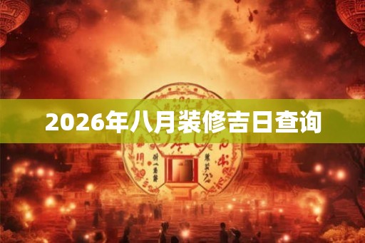 2026年八月装修吉日查询