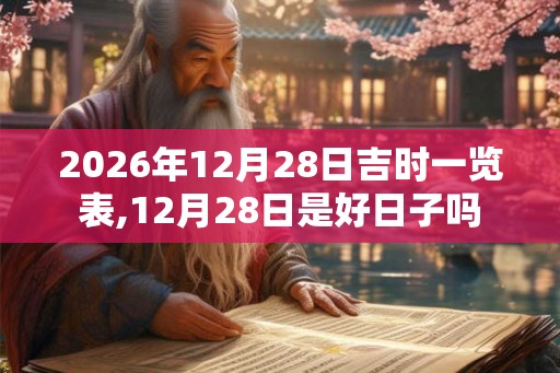 2026年12月28日吉时一览表,12月28日是好日子吗