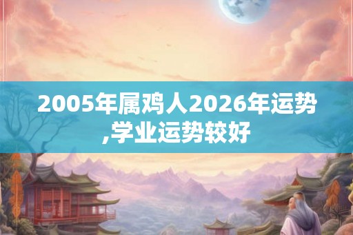 2005年属鸡人2026年运势,学业运势较好