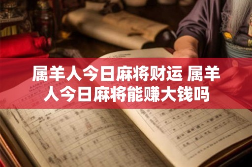 属羊人今日麻将财运 属羊人今日麻将能赚大钱吗
