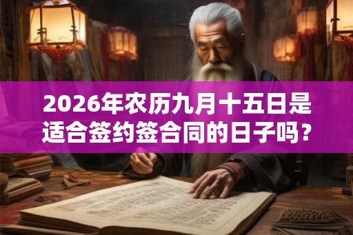 2026年农历九月十五日是适合签约签合同的日子吗？