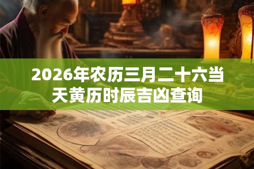 2026年农历三月二十六当天黄历时辰吉凶查询