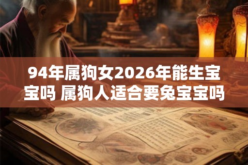 94年属狗女2026年能生宝宝吗 属狗人适合要兔宝宝吗
