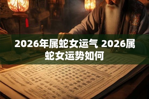 2026年属蛇女运气 2026属蛇女运势如何