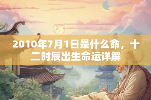 2010年7月1日是什么命，十二时辰出生命运详解