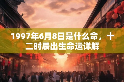 1997年6月8日是什么命，十二时辰出生命运详解