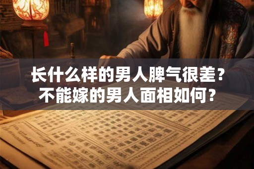 长什么样的男人脾气很差？不能嫁的男人面相如何？