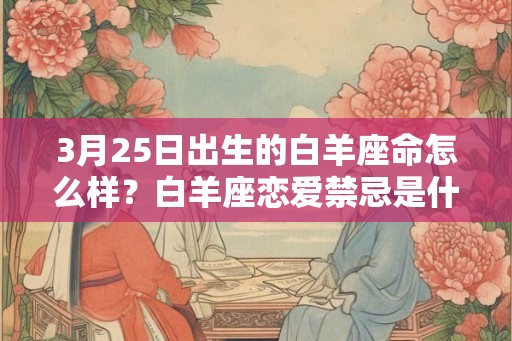 3月25日出生的白羊座命怎么样？白羊座恋爱禁忌是什么？