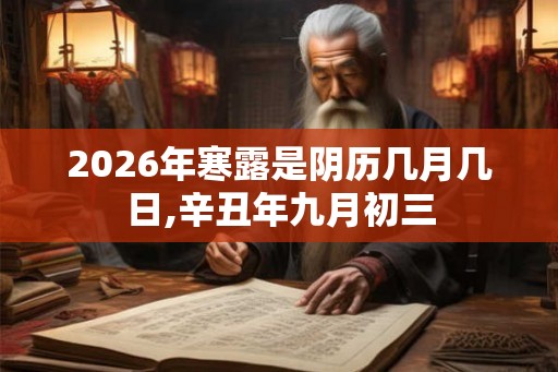 2026年寒露是阴历几月几日,辛丑年九月初三