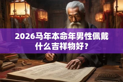 2026马年本命年男性佩戴什么吉祥物好？