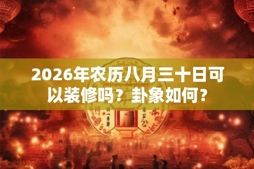 2026年农历八月三十日可以装修吗？卦象如何？