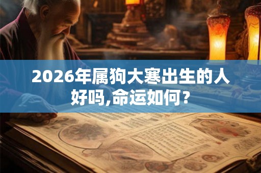 2026年属狗大寒出生的人好吗,命运如何？