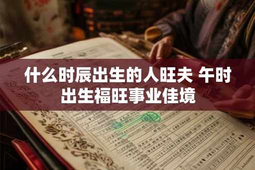 什么时辰出生的人旺夫 午时出生福旺事业佳境