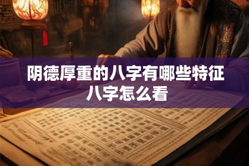 阴德厚重的八字有哪些特征 八字怎么看 阴德厚重的八字有哪些特征 八字怎么看