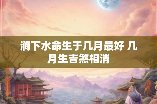 涧下水命生于几月最好 几月生吉煞相消