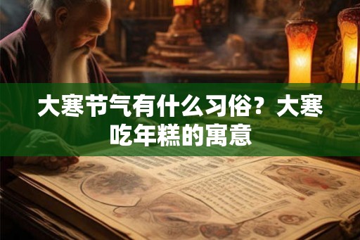 大寒节气有什么习俗？大寒吃年糕的寓意