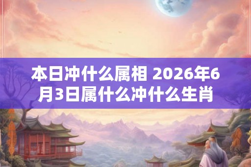 本日冲什么属相 2026年6月3日属什么冲什么生肖