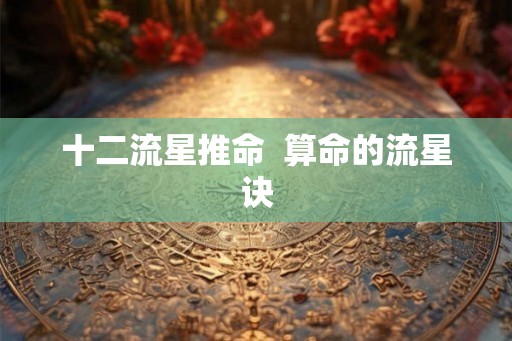 十二流星推命 算命的流星诀 十二流星推命 算命的流星诀