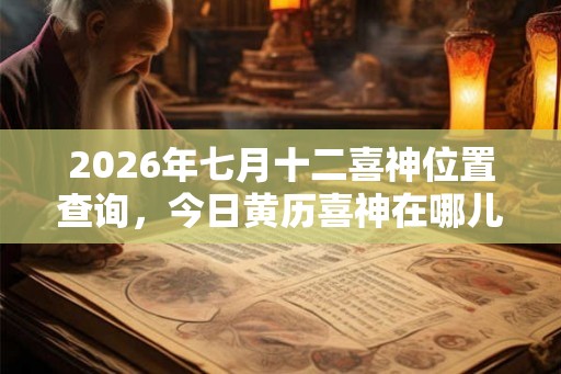 2026年七月十二喜神位置查询,今日黄历喜神在哪儿 2026年七月十二喜神位置查询,今日黄历喜神在哪儿