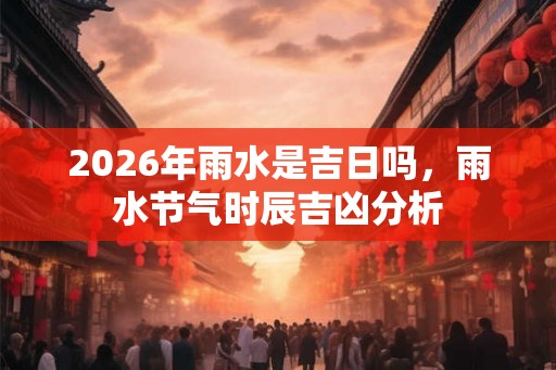 2026年雨水是吉日吗，雨水节气时辰吉凶分析