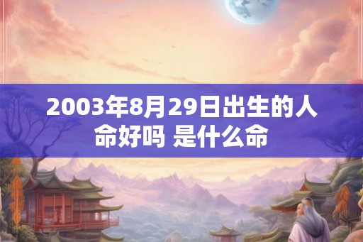 2003年8月29日出生的人命好吗 是什么命