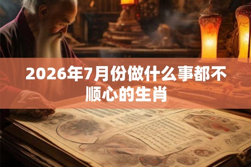 2026年7月份做什么事都不顺心的生肖
